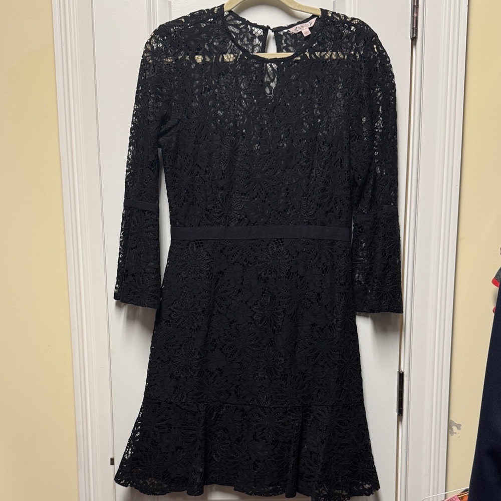 Nanette Lepore Black Lace Long Sleeve Dress